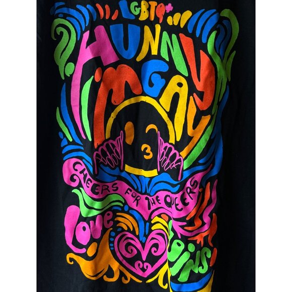 LGBTQ+ Hunny Im Gay Love Is Love Black T-Shirt Size L By Rue21 - Picture 2 of 6